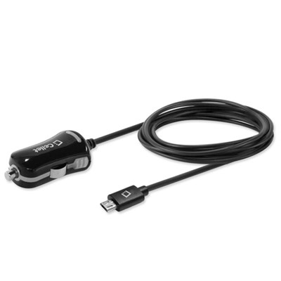 Cellet High Powered 2.1 Amp Compact Car Charger with 4 Ft Cord - Black  PMICROY21BK