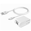 Cellet Dual Port Micro Usb Travel Charger Adapter With Folding Charger Blades 2.1 Amp - White  TCMICRONBA Image 1