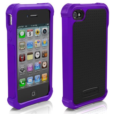 Apple Compatible Ballistic Tough Jacket Case - Black and Grape Purple TJ0582-A66C