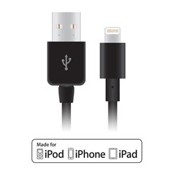 Naztech 10 Foot MFI Charge and Sync Cable - Black 12850-NZ Naztech 10 Foot MFI Charge and Sync Cable - Black 12850-NZ
