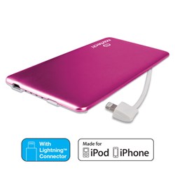 Naztech PB3200 MFi Slim PowerBank with Lightning Cable - Pink  12966-NZ