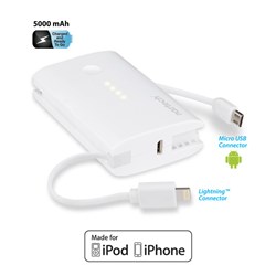 Naztech PB5000i MFi Power Bank Lightning - White 13058-NZ Naztech PB5000i MFi Power Bank Lightning - White 13058-NZ