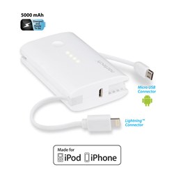 Naztech PB5000i MFi Power Bank Lightning - White  13058-NZ