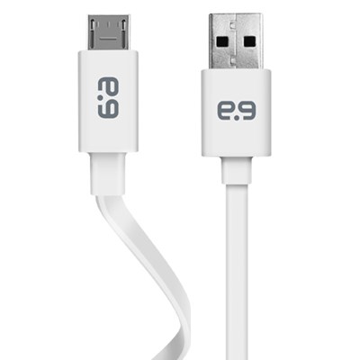Puregear 48 inch Charge-sync Flat Cable Micro Usb Cord - White
