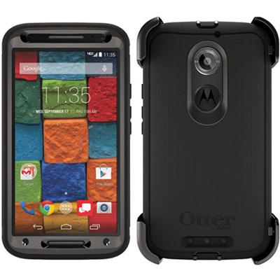 Motorola Compatible Otterbox Defender Rugged Interactive Case and Holster - Black  77-50029