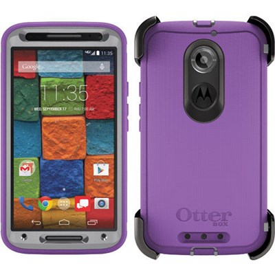 Motorola Compatible Otterbox Defender Rugged Interactive Case and Holster - Plum Punch 77-50235