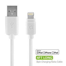 Cellet Apple Lightning 8 Pin To Usb Data Cable (4 Ft Length) - White