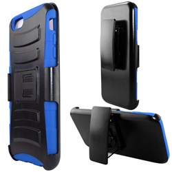 Apple Compatible Armor Style Case with Holster - Blue and Black  IPH6PLUS-BLBK-1AM2H