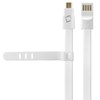 Cellet Flat Wire Micro Usb Data Cable - 3 Ft Cord - White  DAMICROGWT Image 1