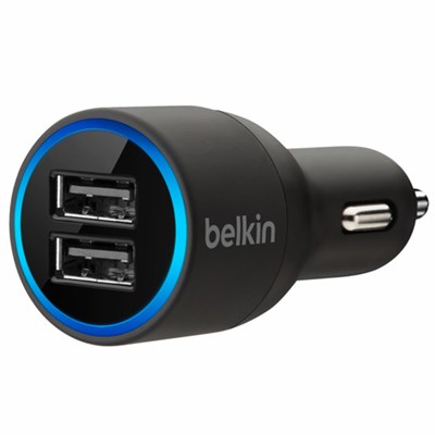 Belkin 4.2 amp Dual Port Usb Car Charger Adapter - Black  F8J109BTBLK