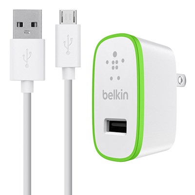 Belkin Mixit 2.1 Amp Travel Charger Adapter With 4 Foot Mixit Micro Usb Cable - White