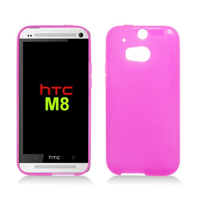 HTC Compatible Solid Color TPU Case - Pink HTCM8SKC005