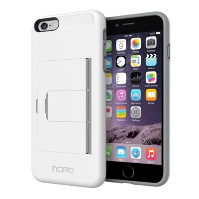 Apple Compatible Incipio Stowaway Case - White and Dark Grey IPH-1201-WHTGRY