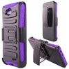 LG Compatible Armor Style Case with Holster - Purple and Black  LGL90-AM2H-PUBK Image 1