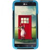 LG Compatible Dual Layer Cover with Kickstand - Black and Blue LGL90-HYB-BL Image 2