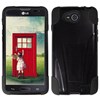 LG Compatible Dual Layer Cover with Kickstand - Black and Black  LGL90-HYB-BLK Image 2