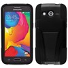 Samsung Compatible Dual Layer Cover with Kickstand - Black and Black  SAMG386-BLK-HYB Image 4