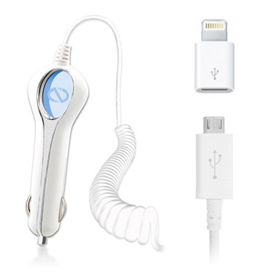 Apple Compatible Naztech Phantom Hybrid 1 amp Micro usb and lightning charger - White  13124-NZ