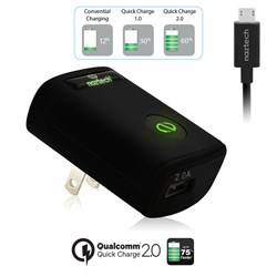 Naztech N210 Qualcomm Quick Charge Micro USB Travel Charger - Black