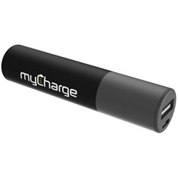 Mycharge Energy Shot Rechargeable Backup Battery (2000 Mah) With 1a Usb Port - Gray And Black