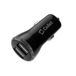 Cellet 2.1 Amp  High Powered Dual Usb Car Charger Adapter - Black