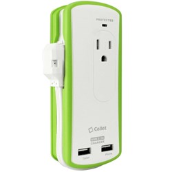 Cellet Dual Outlet And Dual 2.1a Usb Ports Surge Protector Travel Charger  TP565