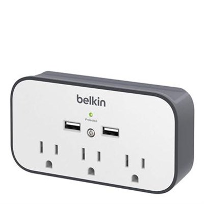 Belkin Surgeplus Usb Wall Mount Charger With Cradle - White And Gray  BSV300TTCW