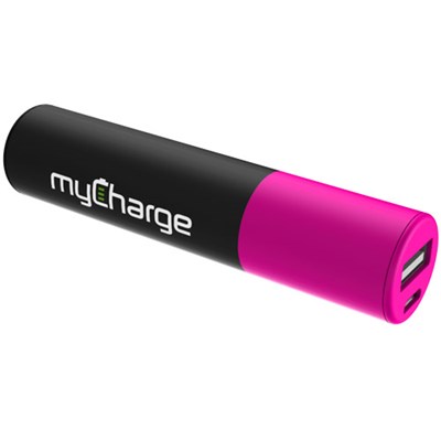 Mycharge Energy Shot Rechargeable Backup Battery (2000 Mah) With 1a Usb Port - Pink And Black