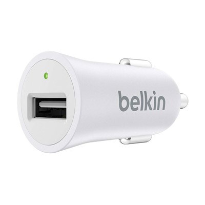 Belkin Mixit Metallic 2.4 Amp Premium Car Charger Adapter - White