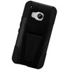 HTC Compatible Dual Layer Cover with Kickstand - Black and Black  HTCONEM9-BLK-HYB Image 1