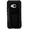 HTC Compatible Dual Layer Cover with Kickstand - Black and Black  HTCONEM9-BLK-HYB Image 2