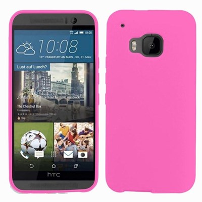 HTC Compatible Solid Color TPU Case - Pink  HTCONEM9-PK-TPU