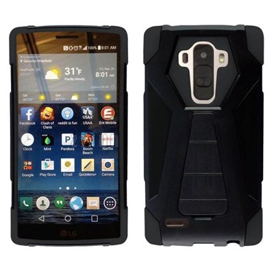 LG Compatible HYBRID Combo Cover with Kickstand - Black  LGG4-BLK-1HYBTB