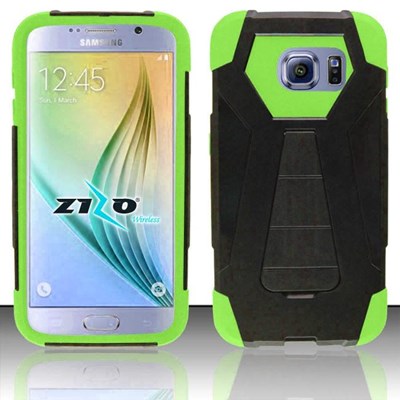 Samsung Compatible HYBRID Combo Cover with Kickstand - Green  SAMGS6-NGR-HYBTB