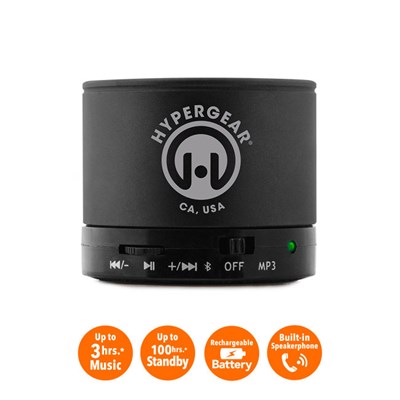HyperGear MiniBoom Wireless Speaker with Built-in FM Radio- Black  13211