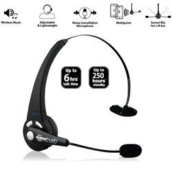 NoiseHush N720m Bluetooth Over-the-Head Multipoint Headset - Black  13220-NZ
