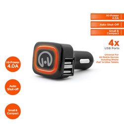 HyperGear Quad USB 4.0 amp Vehicle Charger - Black 13226-NZ HyperGear Quad USB 4.0 amp Vehicle Charger - Black 13226-NZ