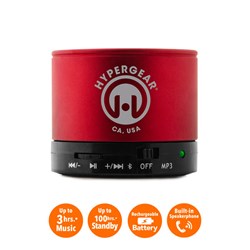 HyperGear MiniBoom Wireless Speaker with Built-in FM Radio- Red  13290