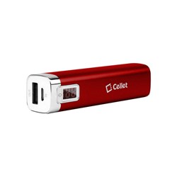 Cellet 2600mAh 1 Amp Universal Power Bank Portable Charger - Red