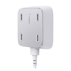 Belkin Family Rockstar 4 Usb Port Travel Charger - White And Gray  F8M990TTWHT