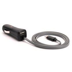 Griffin Powerjolt Dual Port Usb Car Charger With MFI Certified Lightning Cable (12w) - Black GC39941 Griffin Powerjolt Dual Port Usb Car Charger With MFI Certified Lightning Cable (12w) - Black GC39941