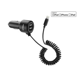 Apple Compatible Cellet Dual Usb 4.4 Amp Car Charger with 5 Ft Cord - Black  PAPP8T44