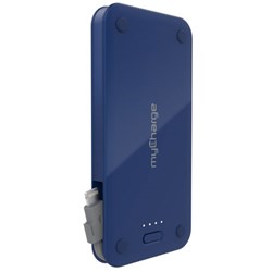 Mycharge 3000mAh Style Power  Lightning Rechargeable Backup Battery With Built In 1a Lightning Connector - Navy Metallic