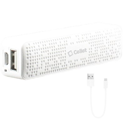 Cellet 2000mAh 1 Amp Universal Power Bank Portable Charger - White