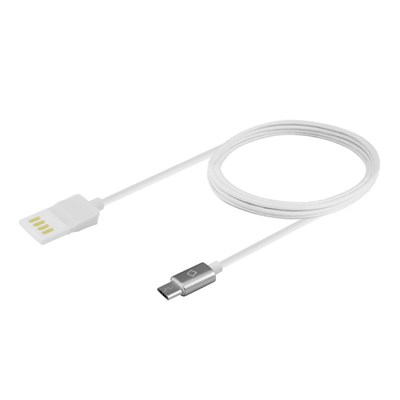 Cellet Micro Usb Data Cable With Reversible Male Usb 2.0 - 4 Ft Cord - White