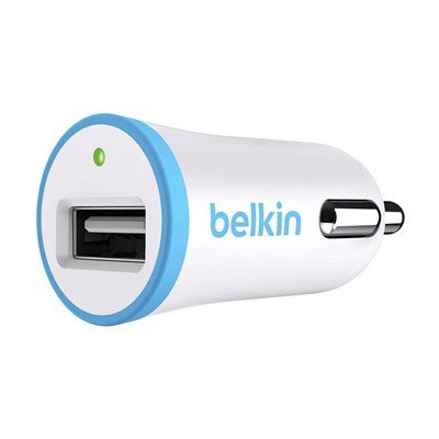 Belkin Boost 2.4 Amp Car Charger Adapter - White And Blue  F8J054BTBLU