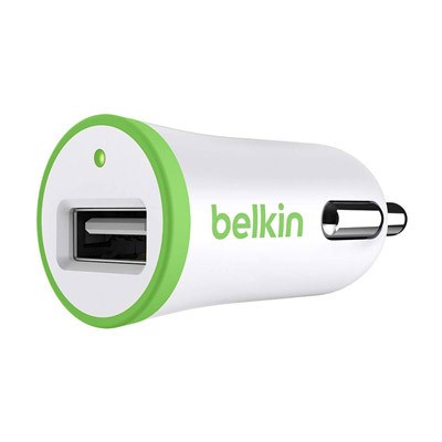 Belkin Boost 2.4 Amp Car Charger Adapter - White And Green  F8J054BTGRN