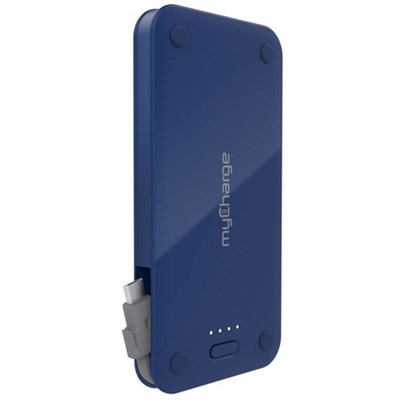 Mycharge 3000mAh Style Power Micro Rechargeable Backup Battery With Built In 1a Micro Connector - Navy Metallic