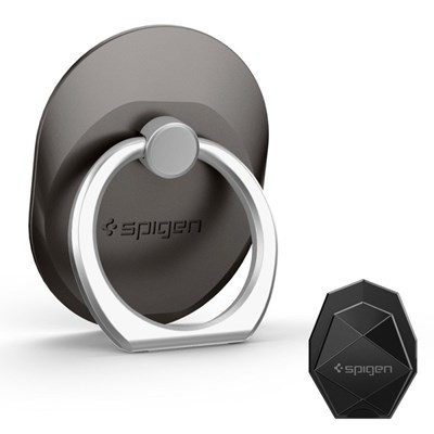 Spigen Style Ring full Range Kickstand With Hook Mount For Car Dashboard - Space Gray With Silver Ring  000EP20243