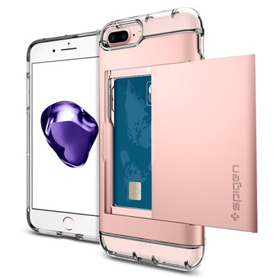 Apple Compatible Spigen Crystal Wallet Case - Rose Gold